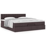 VidaXL Cadre de lit ottoman avec matelas marron foncé 180x200 cm tissu