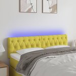 vidaXL Tête de lit à LED Vert 144x7x78/88 cm Tissu