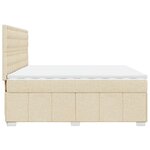 vidaXL Sommier à lattes de lit avec matelas Crème 200x200 cm Tissu
