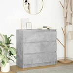 vidaXL Buffet gris béton 80x35x76 cm bois d'ingénierie