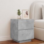 vidaXL Armoire de chevet et lumières LED gris béton bois d'ingénierie