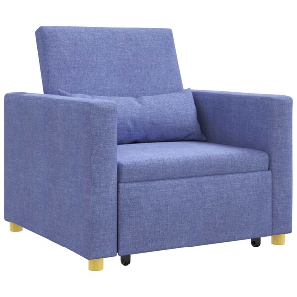 vidaXL Canapé-lit escamotable simple Bleu jean 90 x 165 x 87 cm tissu