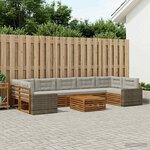 vidaXL Ensemble de canapés d'extérieur 8 pc Naturel et gris clair
