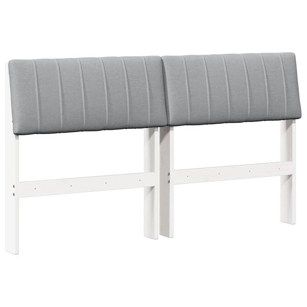 vidaXL Tête de lit capitonnée Gris clair 140 cm Pin massif