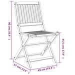 vidaXL Chaises pliables de jardin lot de 4 bois massif d'acacia