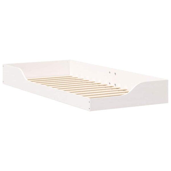 vidaXL Cadre de lit surélevé Blanc 90 x 210 cm Bois massif en pin