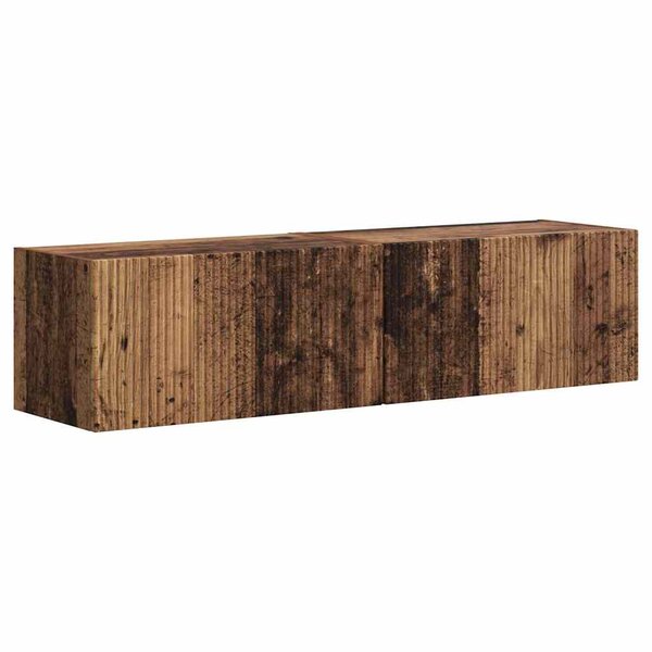 vidaXL Meuble TV mural 2 Pièces Bois Ancien 60 x 31 x 29.5 cm