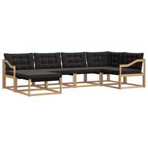 vidaXL Ensemble de canapés d'extérieur 6 pc Blanc et noir