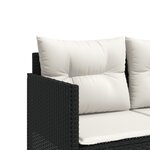 vidaXL Salon de jardin 5 Pièces avec coussins noir résine tressée