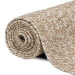 vidaXL Tapis Naturel et blanc 100 x 200 cm Jute