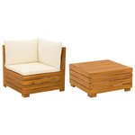 vidaXL Ensemble de salon de jardin 2 Pièce Marron Bois d'Acacia Massif