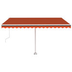 vidaXL Auvent automatique capteur de vent/LED 400x300 cm Orange/marron