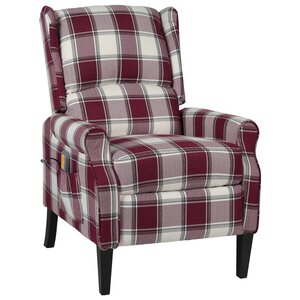 vidaXL Fauteuil de massage inclinable Rouge Tissu