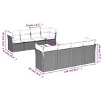vidaXL Salon de jardin avec coussins 9 Pièces beige résine tressée