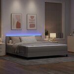 vidaXL Lit à ressorts avec matelas avec LED Taupe 180 x 200 cm tissu
