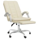 vidaXL Fauteuil inclinable de bureau Crème Similicuir