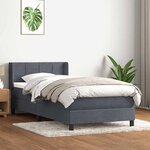 vidaXL Sommier à lattes de lit et matelas gris foncé 90x210 cm velours