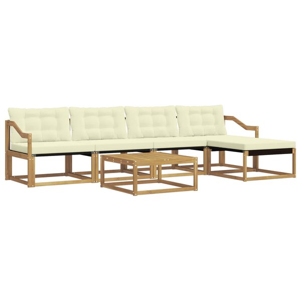 vidaXL Ensemble de canapés d'extérieur 6 pc Blanc et crème