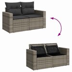 vidaXL Ensemble de canapé de jardin avec coussin 13 Pièces Gris