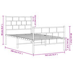 vidaXL Cadre de lit métal sans matelas avec pied de lit noir 75x190 cm