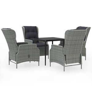 vidaXL Ensemble à manger de jardin 5 Pièces Gris clair