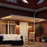 vidaXL Cadre de store manuel avec LEDs Jaune et blanc 5 × 3 5 m