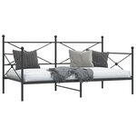 vidaXL Lit de repos sans matelas noir 100x200 cm acier