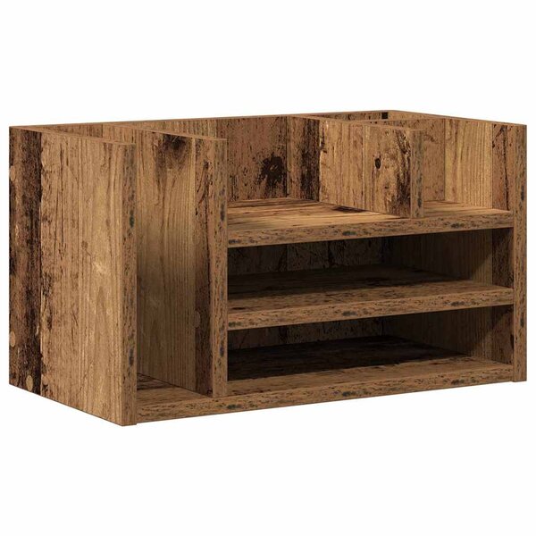 vidaXL Organiseur de bureau Bois ancien 44 5 x 24 x 25 cm