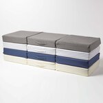 Coussin d'assise déhoussable pour canapé 3 places en coton  Bleu marine - HOMESCAPES