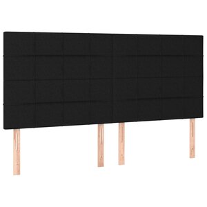 vidaXL Tête de lit Noir 200x5x118/128 cm Tissu
