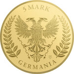 Monnaie GERMANIA Queen on the Throne 1/200 Oz Or 5 Mark Germania 2026 (PRÉCOMMANDE)
