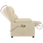 vidaXL Fauteuil électrique de massage Crème Tissu