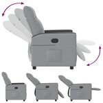 vidaXL Fauteuil inclinable Gris clair Tissu