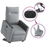 vidaXL Fauteuil inclinable électrique gris clair tissu