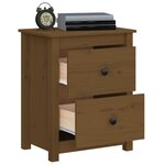 vidaXL Tables de chevet 2Pièces Marron miel 50x35x61 5 cm Bois pin massif