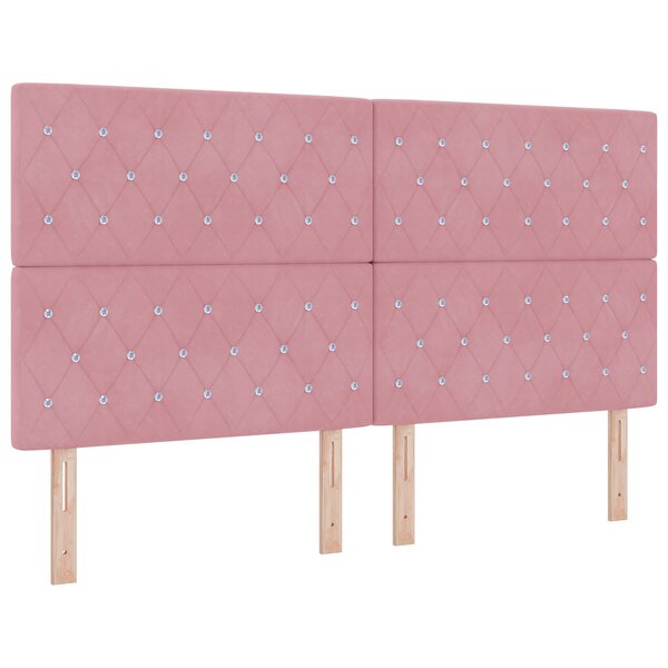 vidaXL Tête de Lit LED Rose 90 cm Velours