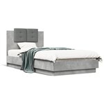 vidaXL Cadre de lit sans matelas gris béton 75x190 cm