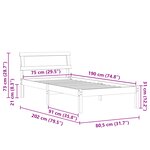 vidaXL Cadre de lit Marron cire 75 x 190 cm Bois massif en pin