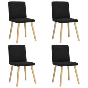 vidaXL Chaises à manger lot de 4 noir tissu