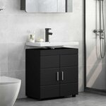 vidaXL Ensemble d'armoire de salle de bain TULUM Noir 60 x 34 x 63 cm