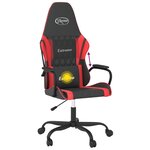 vidaXL Chaise de jeu de massage Noir et rouge Similicuir
