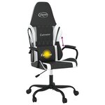 vidaXL Chaise de jeu de massage Noir et blanc Similicuir
