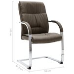vidaXL Chaise de bureau cantilever Taupe Tissu
