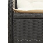 vidaXL Salon de jardin 3 Pièces avec coussins noir résine tressée
