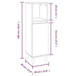 vidaXL Armoire de bain chêne marron 30x30x100 cm bois d'ingénierie