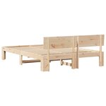 vidaXL Cadre de lit Marron 150 x 200 cm Bois de pin massif