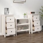 vidaXL Buffets 2 Pièces blanc 40x35x80 cm bois massif de pin