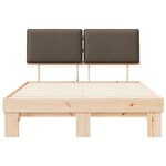 vidaXL Cadre de lit avec tête de lit rembourrée Taupe 135 x 190 cm