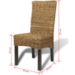 vidaXL Chaises à manger lot de 2 bois solide de manguier et abaca