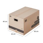 Pack and Move - Lot 20 cartons déménagement L larges - 40 x 60 x 40 cm - Poignées renforcées - 1 adhésif offert
